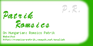 patrik romsics business card